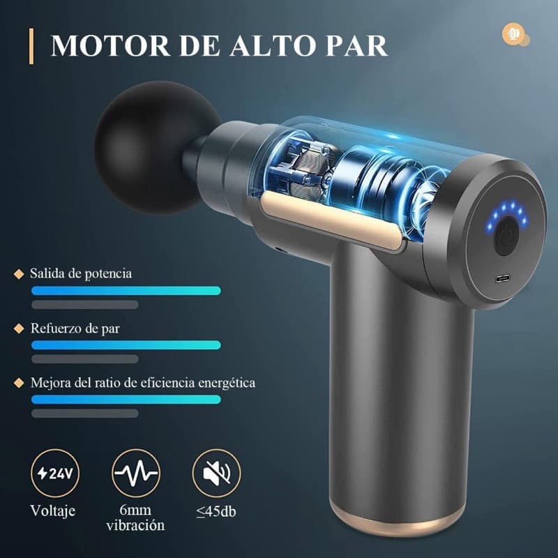 Pistola Massageador Elétrico Profissional Muscular Portátil—MAS