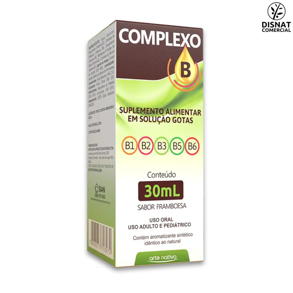 Suplemento Polivitamínico Complexo Gotas 30ml Vitaminas B1, B2, B3, B5, B6  - Arte Nativa