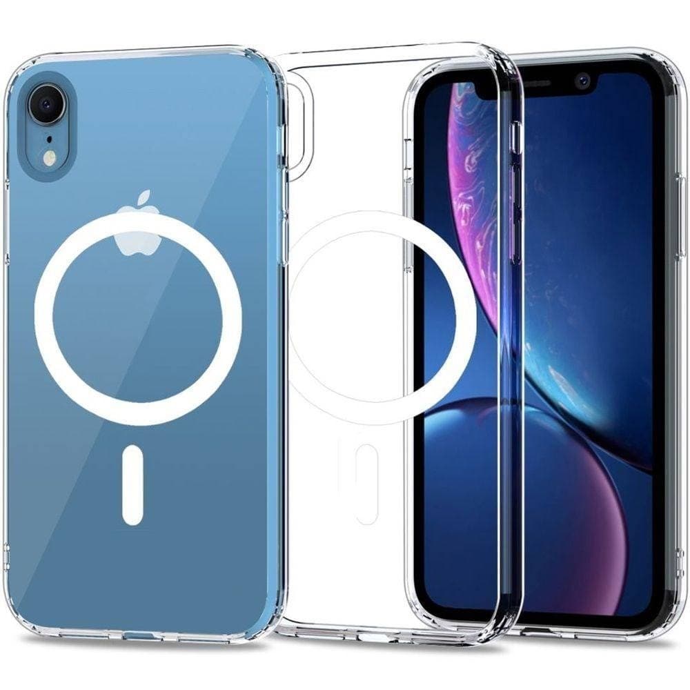 Capa MagSafe Transparente + Película  Vidro 3D P/ iPhone XR