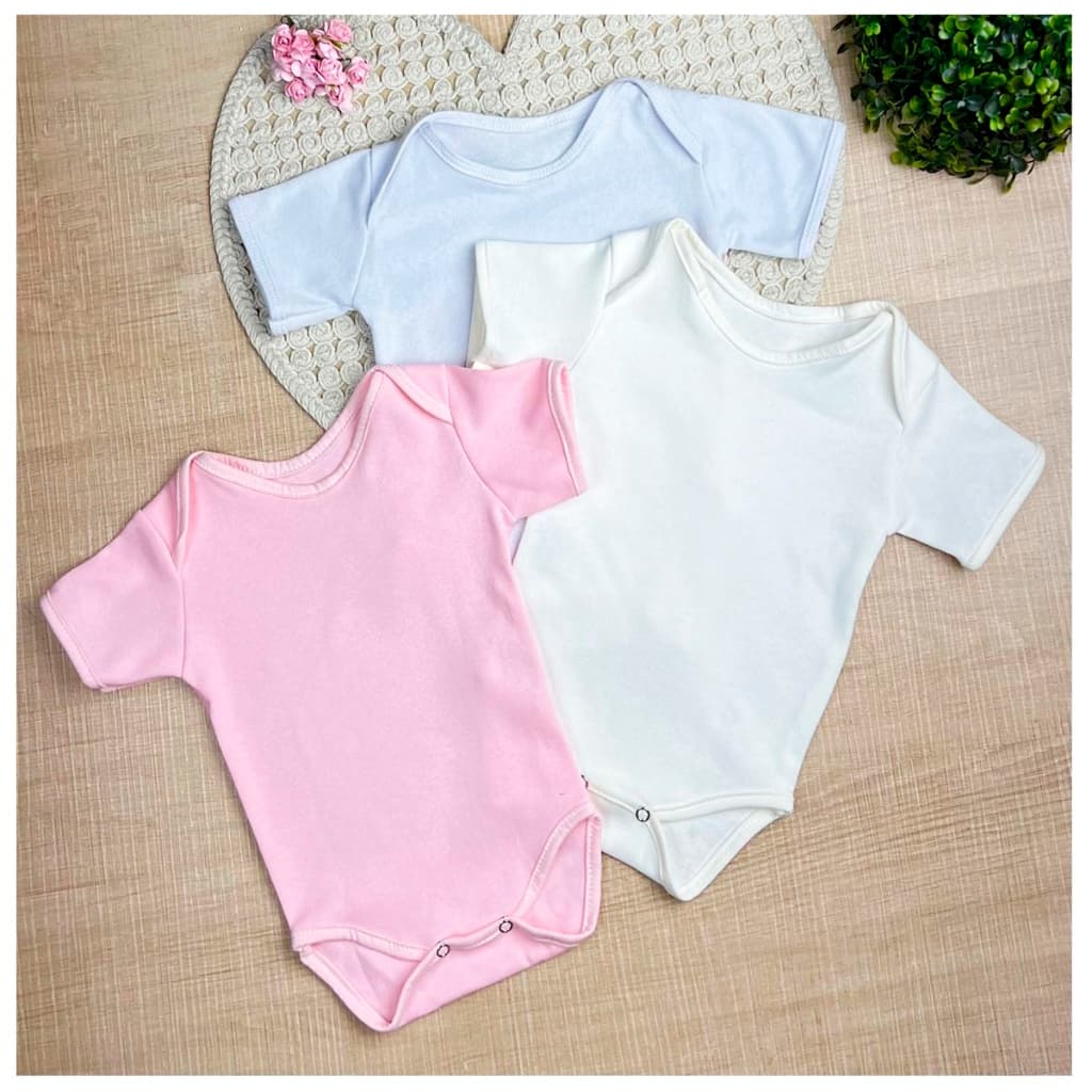 Body Manga Curta para Bebê Recém Nascido Menino Menina 01 Peça - Roupas de Bebê