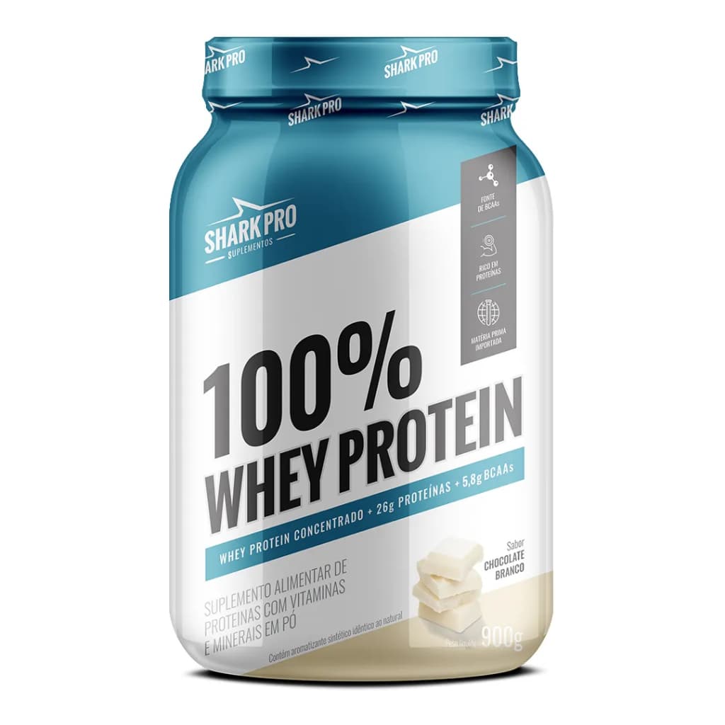 Whey Protein 100% Chocolate Branco 900g Shark Pro