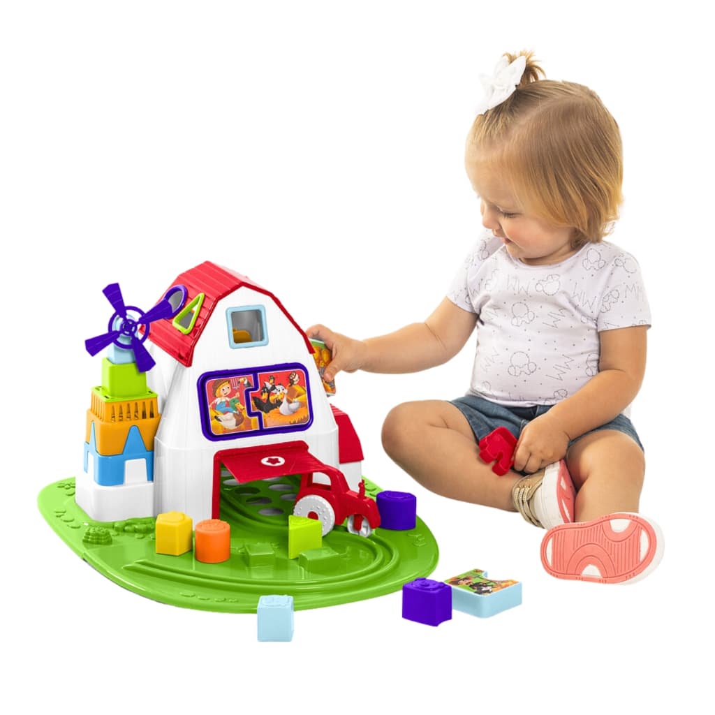 Brinquedo Infantil Fazendinha Com 19 Peças Formas De Encaixar Fazenda Celeiro Com Animais Brinquedos Educativos Didáticos Menino Menina Crianças A Partir De 2 Anos