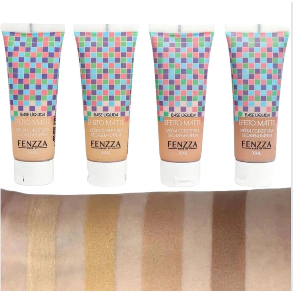 Base Líquida Matte Media Cobertura Secagem Rápida Fenzza 30g