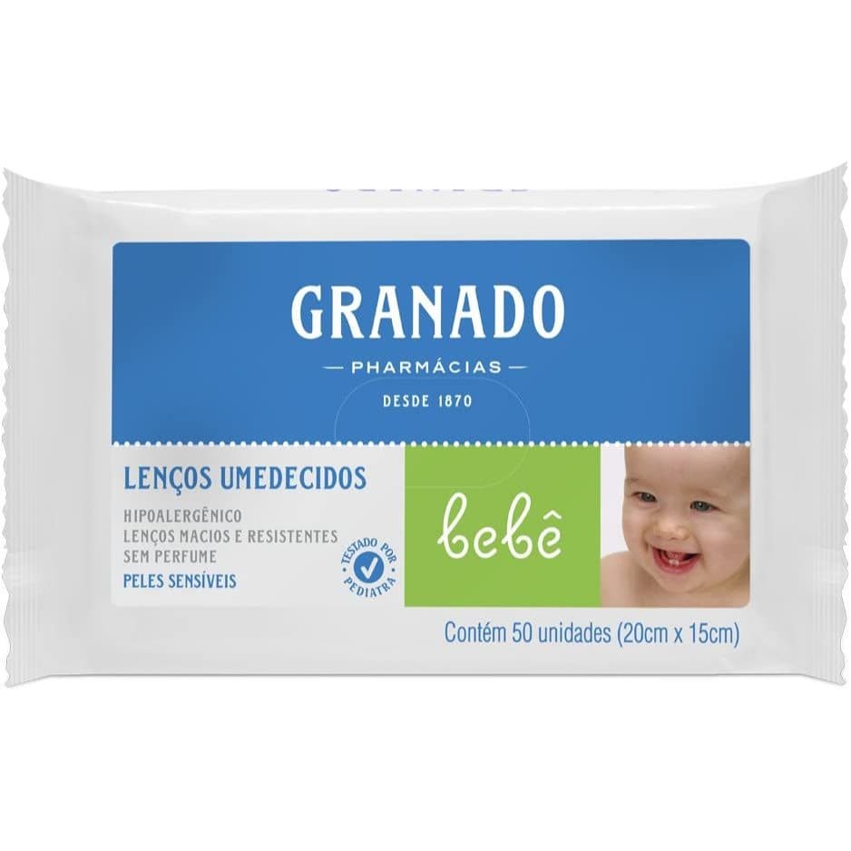 Lenço Lencinho Toalha Umedecido Bebe Granado Pele Sensíveis c/50
