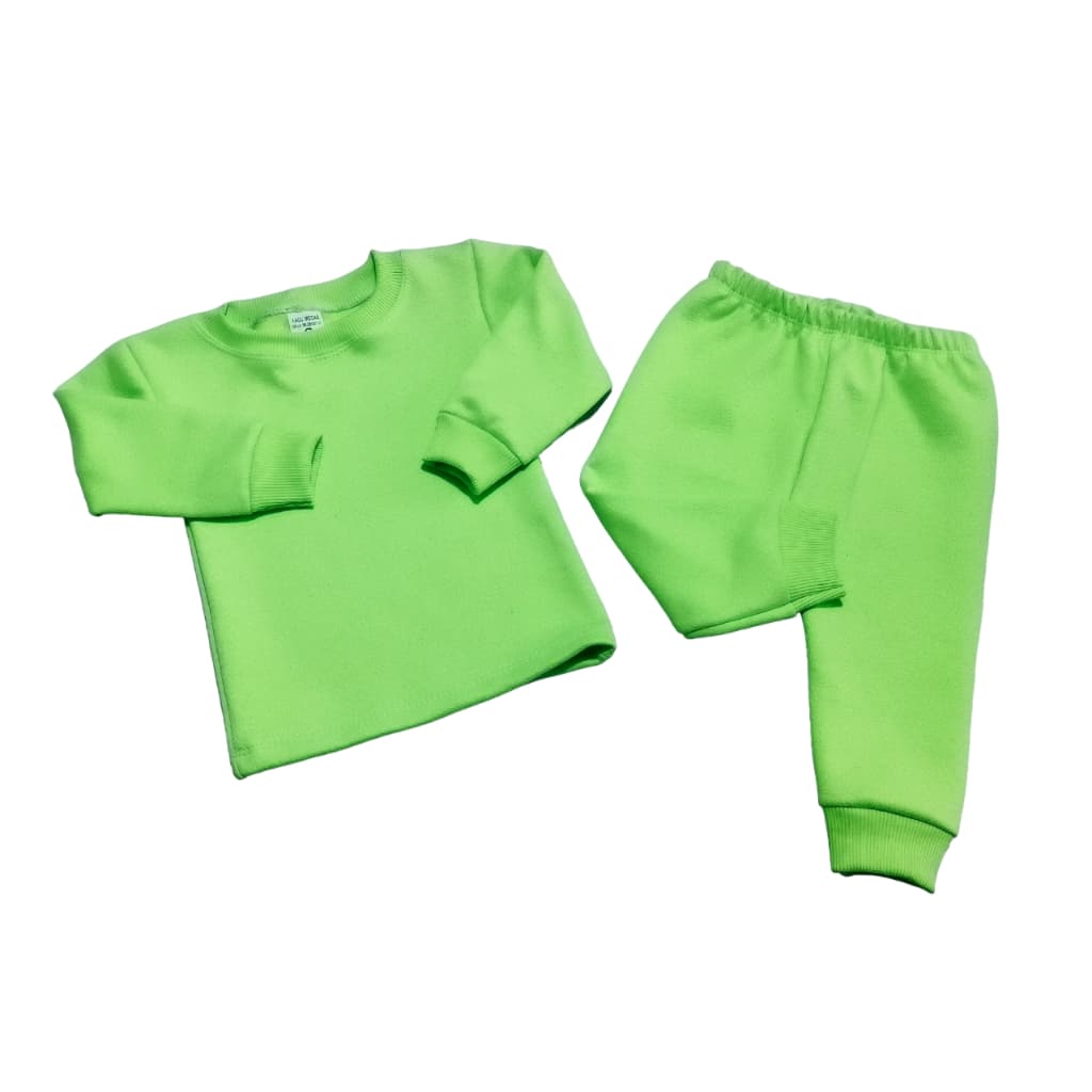 Conjunto moletom bebê e infantil neon inverno