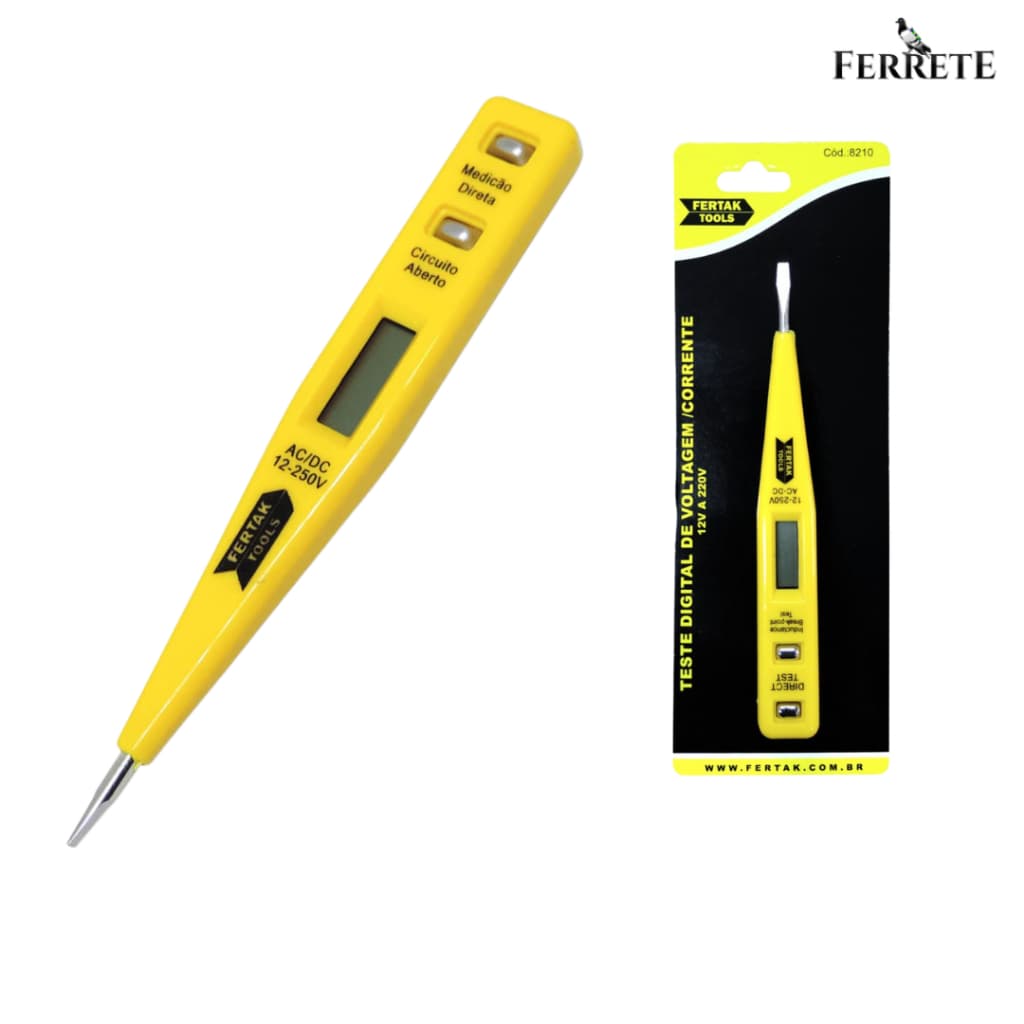 Chave de Teste Digital 12 a 250V - FERTAK - 8210