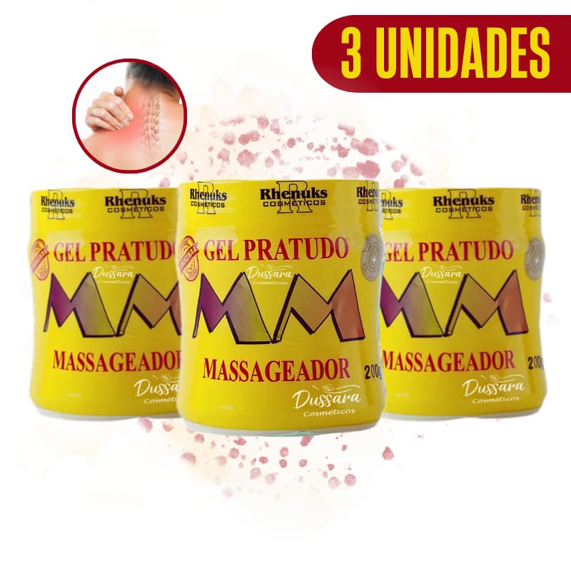Kit c/ 3 Gel Massageador MM Pra Tudo 200g || Rhenuks
