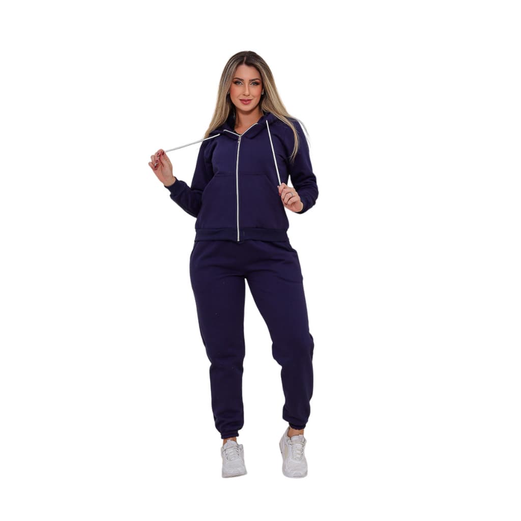 Conjunto Feminino Blusa Manga Longa+ Calça Jogger Moletom Inverno