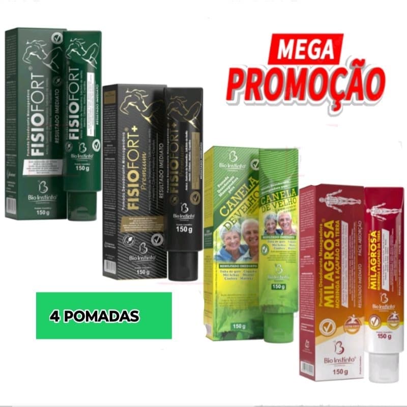 Kit 4 Pomadas Massageadora 150gr - Bio Instinto