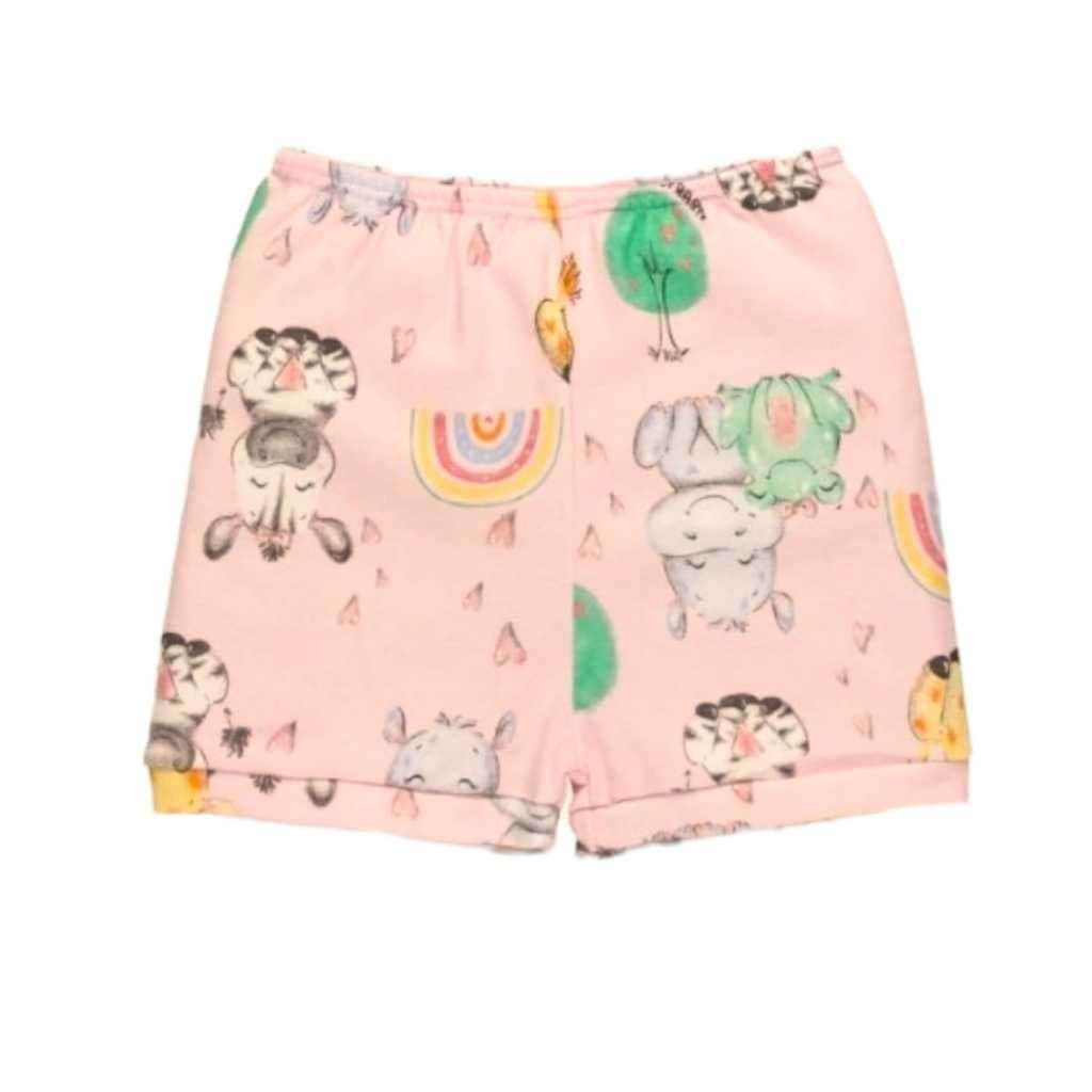 Kit 3 Peças - Short Estampado Tapa Fralda Para Bebê Estampado Malha Algodão Bermuda Roupa de Verão