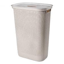 Cesto de Roupas Banheiro Lavanderia Cinza Tear Plasútil 40L