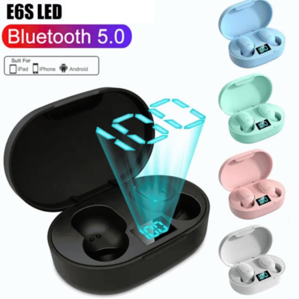 Fone de Ouvido Bluetooth 5.0 Sem Fio Visor LED Digital Inteligente Som HD Estilo Gamer Esportivo Android iOS