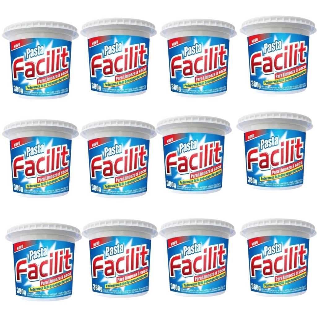 Kit Com12 Pastas Facilit Para Limpeza a Seco Cozinha Escritório Carro 380g