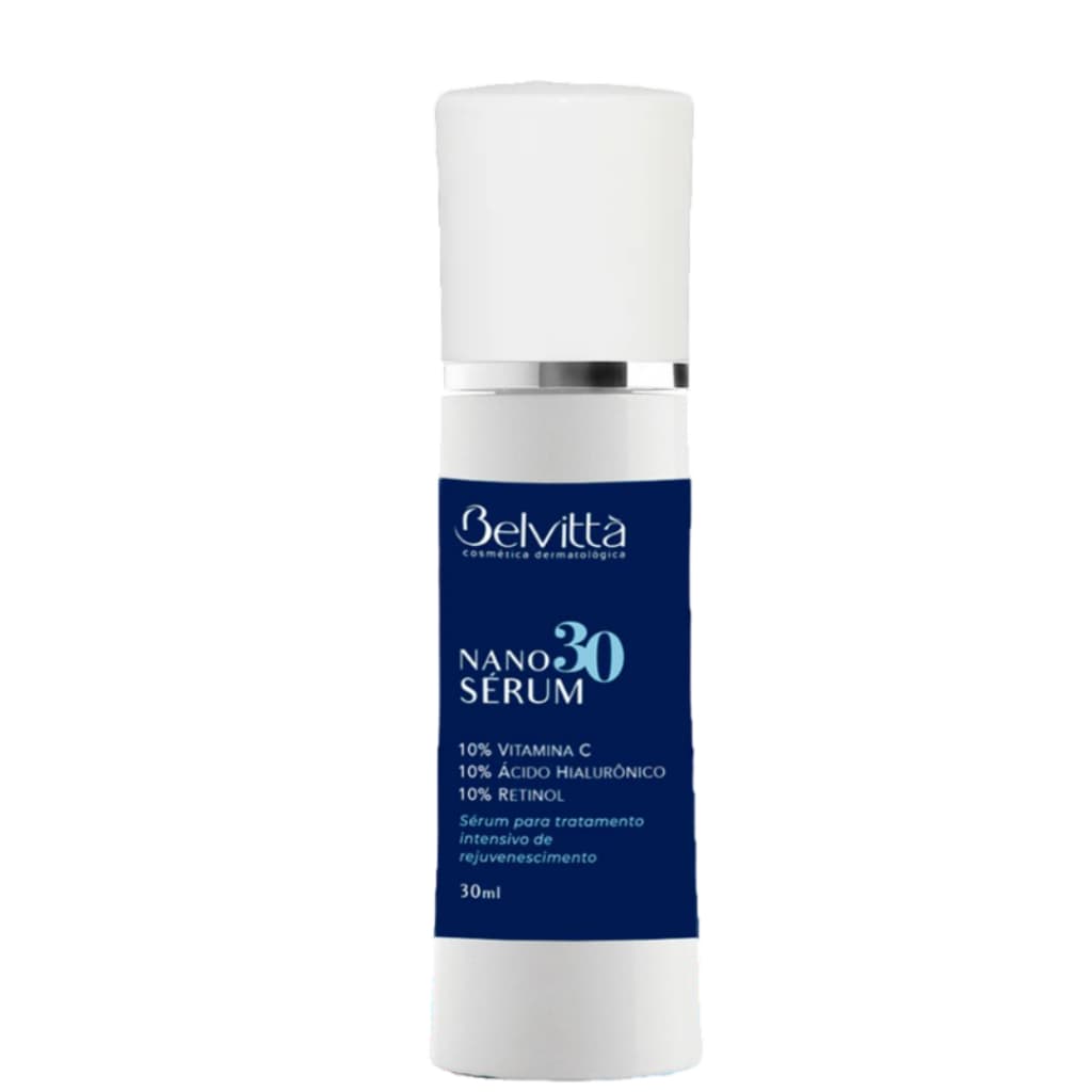 Nano Sérum 30 Preenchedor, Clareador Belvittà - 10% Vitamina C, 10% Ácido Hialurônico, 10% Retinol