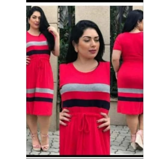 Vestido feminino Plus Size vestido  de 3 cores