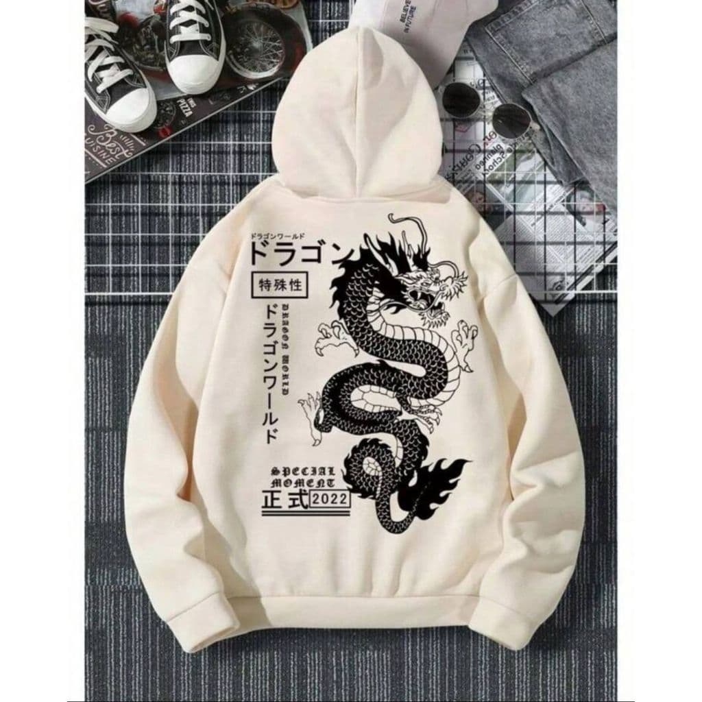 Moletom Canguru Dragão Chinês Com Capuz E Bolso Casaco Feminino Masculino Flanelado Unissex Algodão