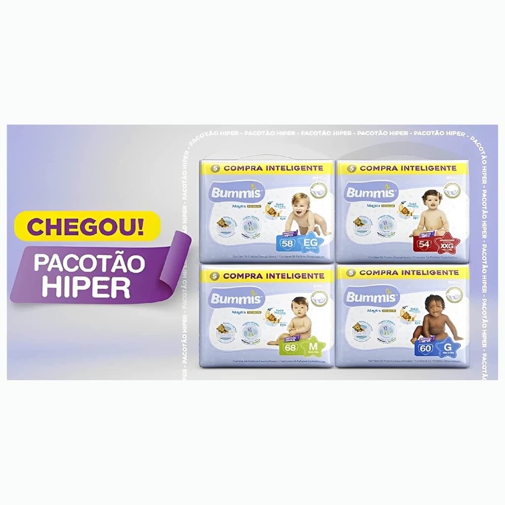 Fralda Bummis Premium Tubos Mágicos Pacotão Hiper M G XG XXG