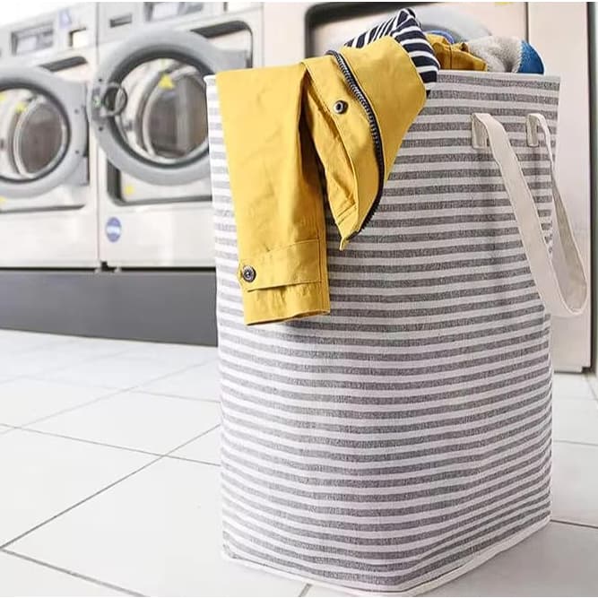 Cesto De Roupas Suja Dobrável Organizador 72 Litros 72l Lavanderia C/Alça Cesto De Roupa Banheiro Quarto Dormitorio Brinquedos Multiuso Material Tecido Cor Cinza Tamanho Grande