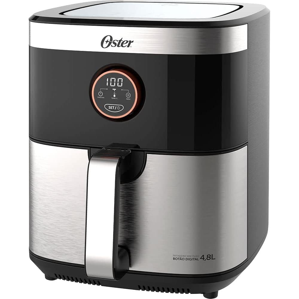 Air Fryer 4,8 Litros Oster Black&Inox Fritadeira Elétrica Sem Óleo OFRT660