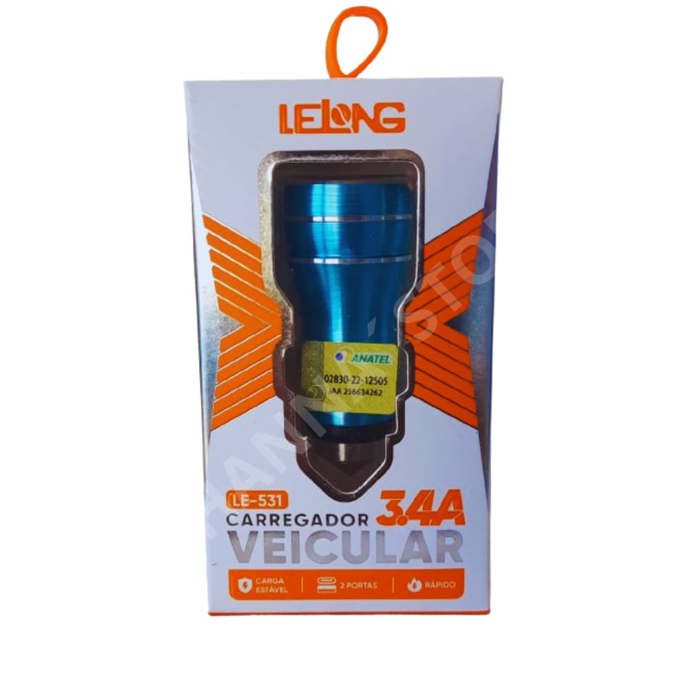 Carregador Veicular Turbo Portátil Tipo C E USB de Celular para Carro Universal e outros Carregador de Carro