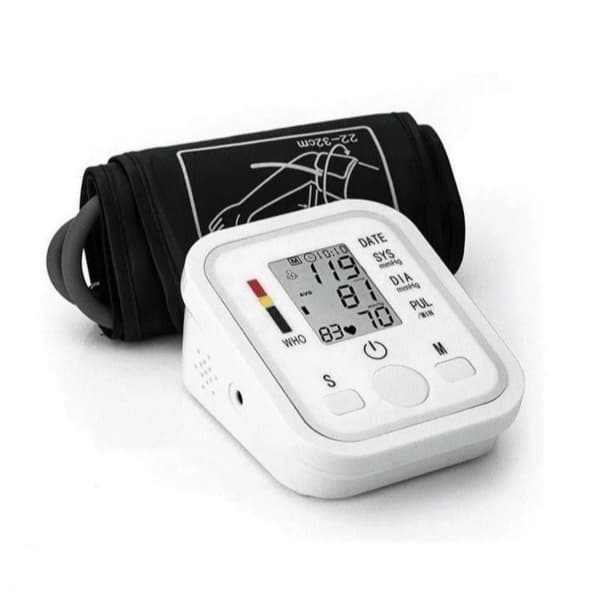 Medidor Aparelho De Pressão Arterial Frequência Cardíaca Digital De Braço Com Voz Cor Branco Top