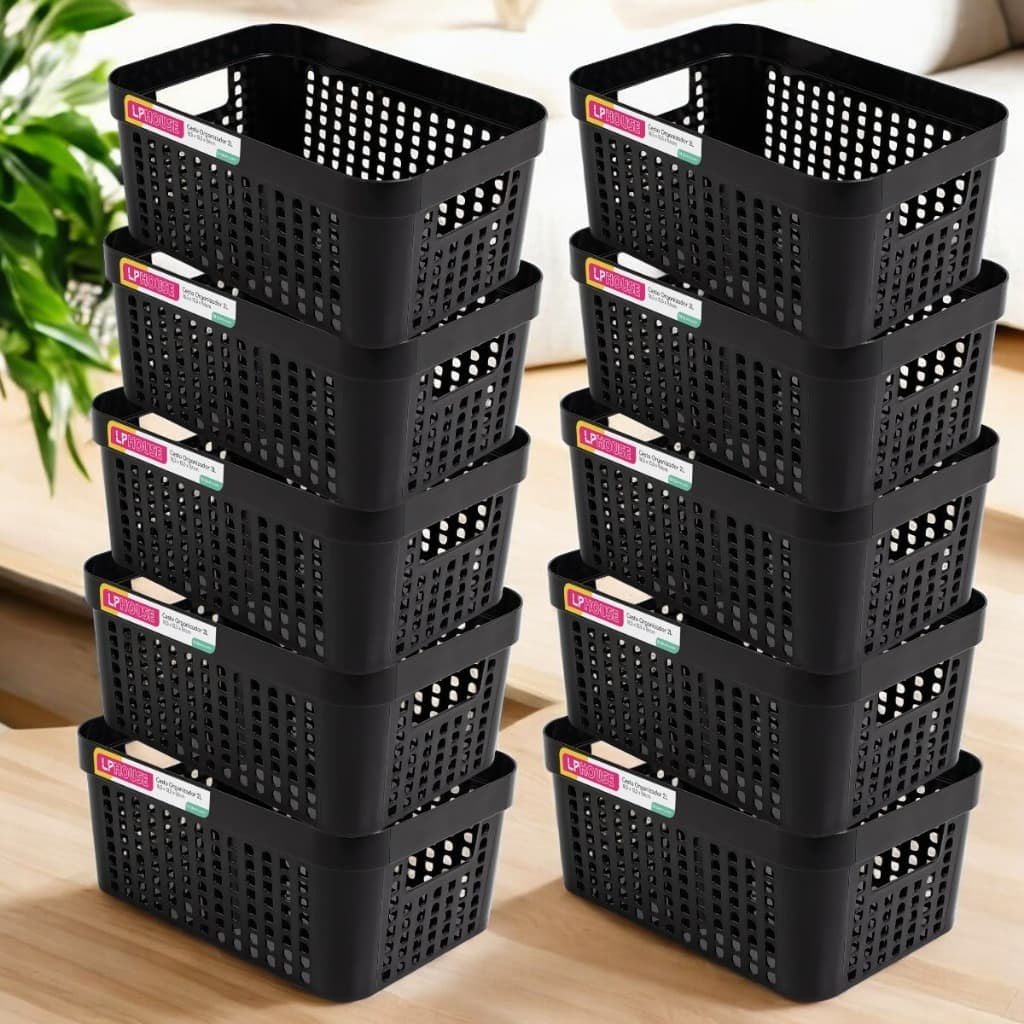 Kit 10 Cestos Organizadores Rattan Cesto de Organização Armário Gaveta Lavanderia Banheiro 4,5 L