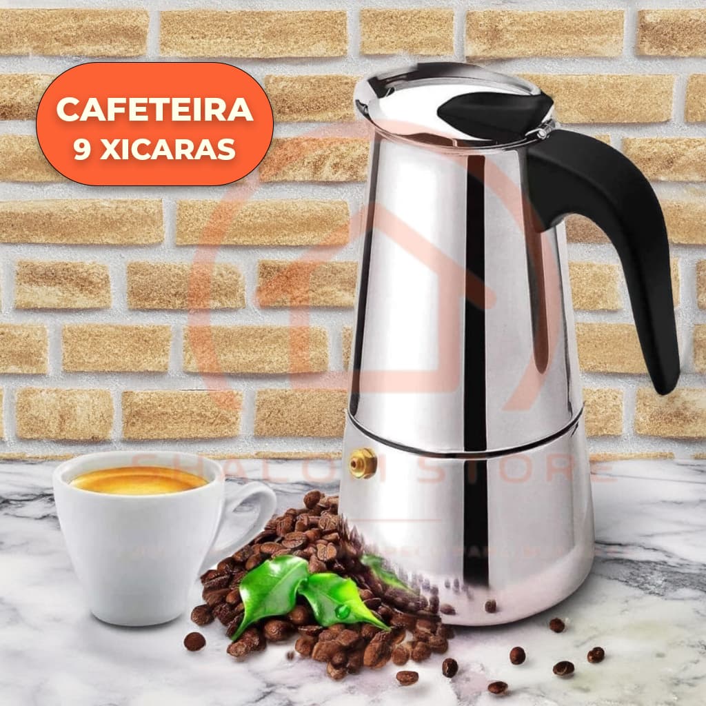 Cafeteira 9 Xícaras Italiana Expresso Maquina de Café