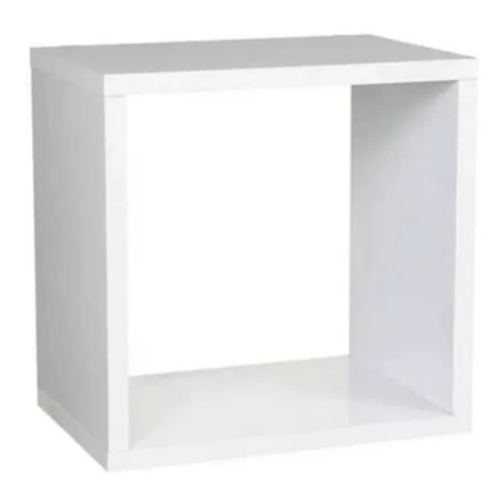 Kit 2 Nichos Quadrado Quarto Parede Branco 30x30x10 Mdf Suporte