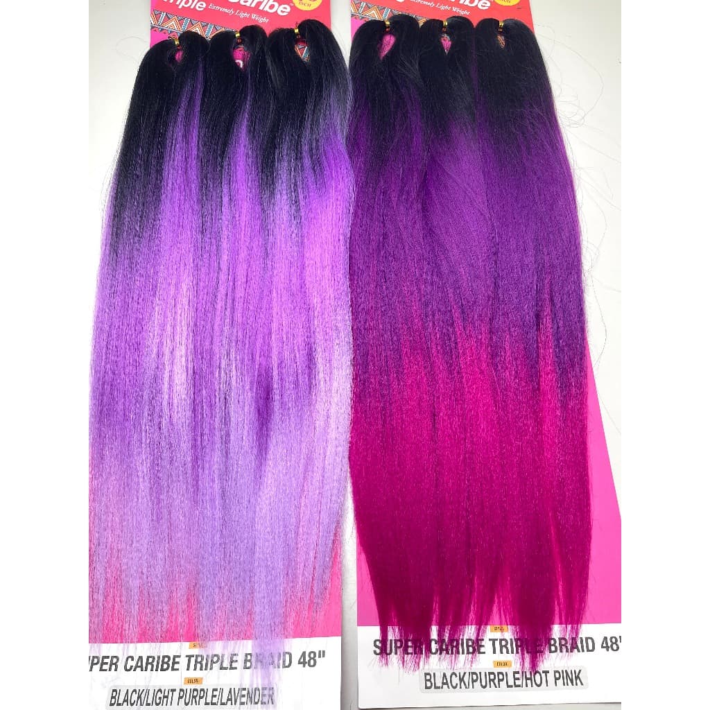 Cabelo Jumbo Caribe colorido para trança box braid Janet Super Caribe jumbo Pre-Stretched 48inch