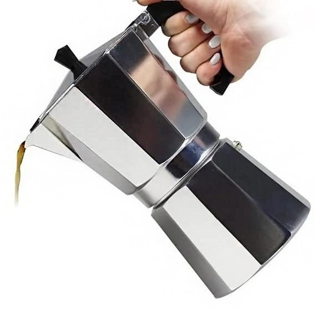 Cafeteira Moka Italiana Expresso Manual Aço Alumínio 3,6, 9 Café Chá Com Filtro