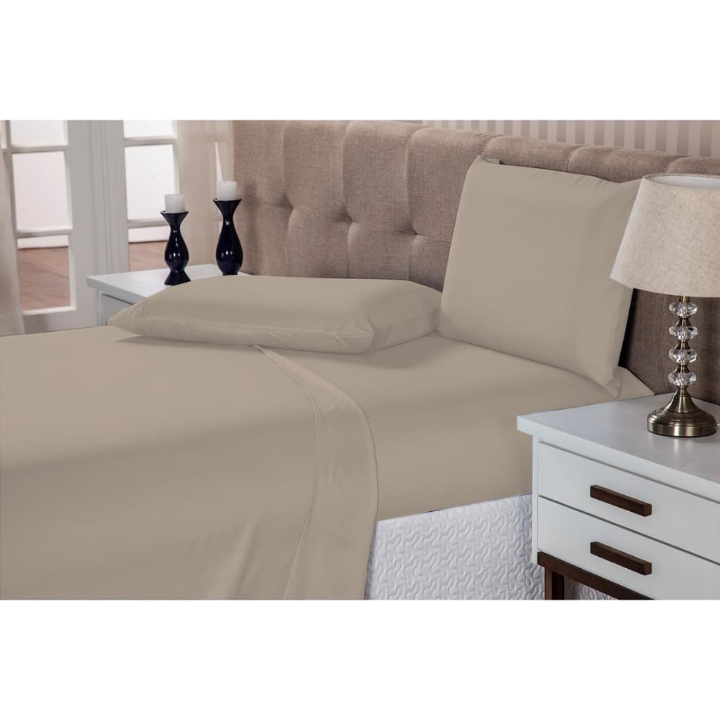 Jogo Cama Casal 4 Peças Lençol Elástico 1,38 X 1,88 X 30 Lençol De Cima 2,20 X 2,40 2X Fronha Confortável Colchão Box