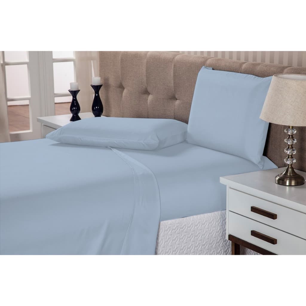 Jogo Cama Casal 4 Peças Lençol Com Elástico 1,38 X 1,88 X 0,30 Lençol De Cima 2,20 X 2,40 2X Fronha Lavável Colchão Box