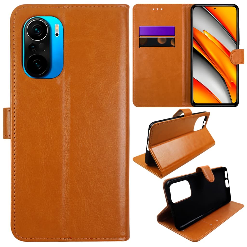 Capinha Capa Celular Carteira Marrom Xiaomi Poco F3 6.67 - Cell In Power25