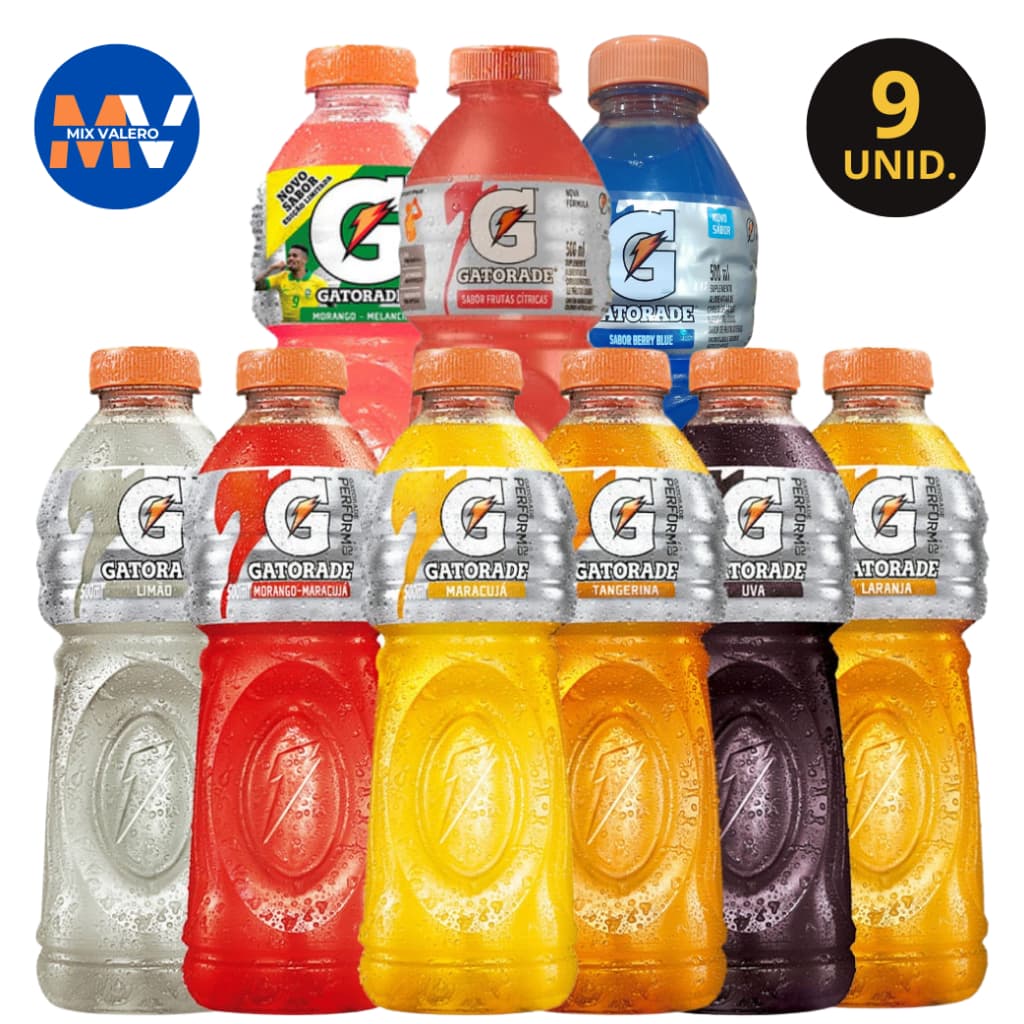 Gatorade 500ml Fardo 9un Hidratação Energia Disposição Sabores Diversos Envio Imediato Validade Longa