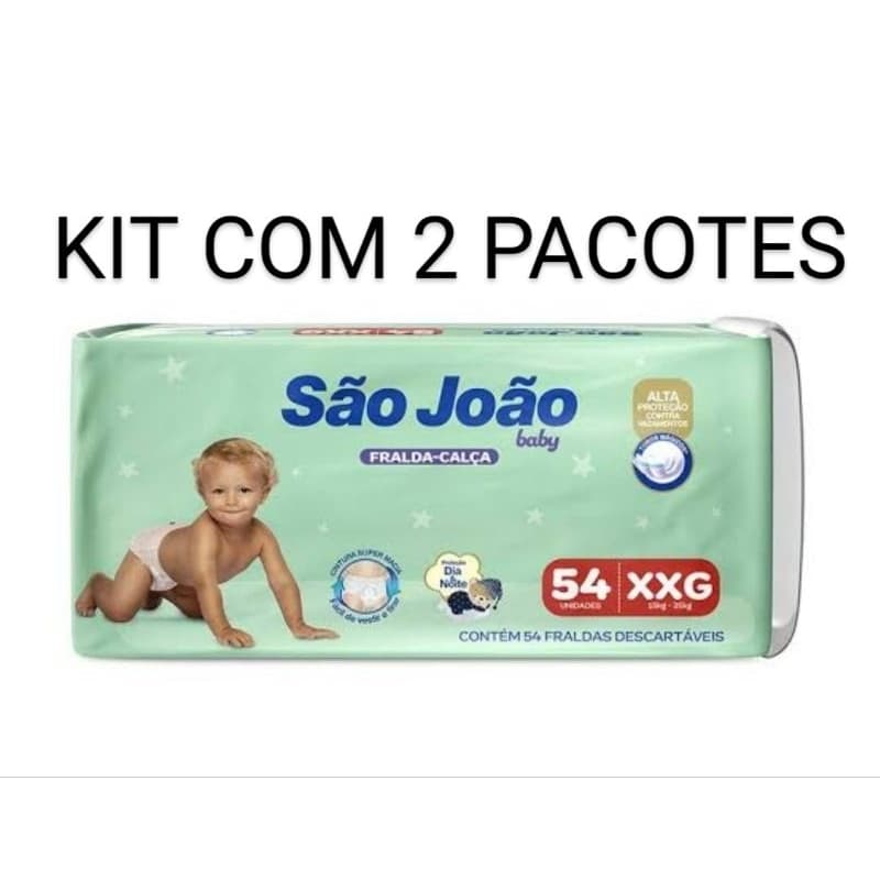 Kit 2 Pacotes Fralda Roupinha São João XXG com 54 cada Total 104 Fraldas Roupinha.