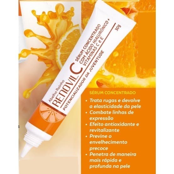 Renovil Sérum concentrado com ácido hialurônico e vitamina C e E Abelha Rainha