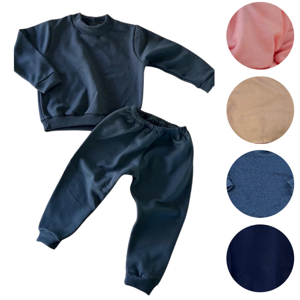 Conjunto de Moletom Infantil Bebê Blusa e Calça de Moletom 0 à 4 anos