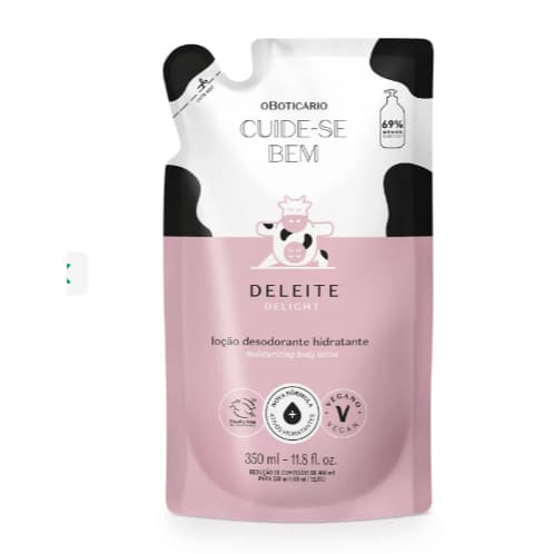 Refil Loção Hidratante Desodorante Corporal Cuide-se Bem Deleite 350ml