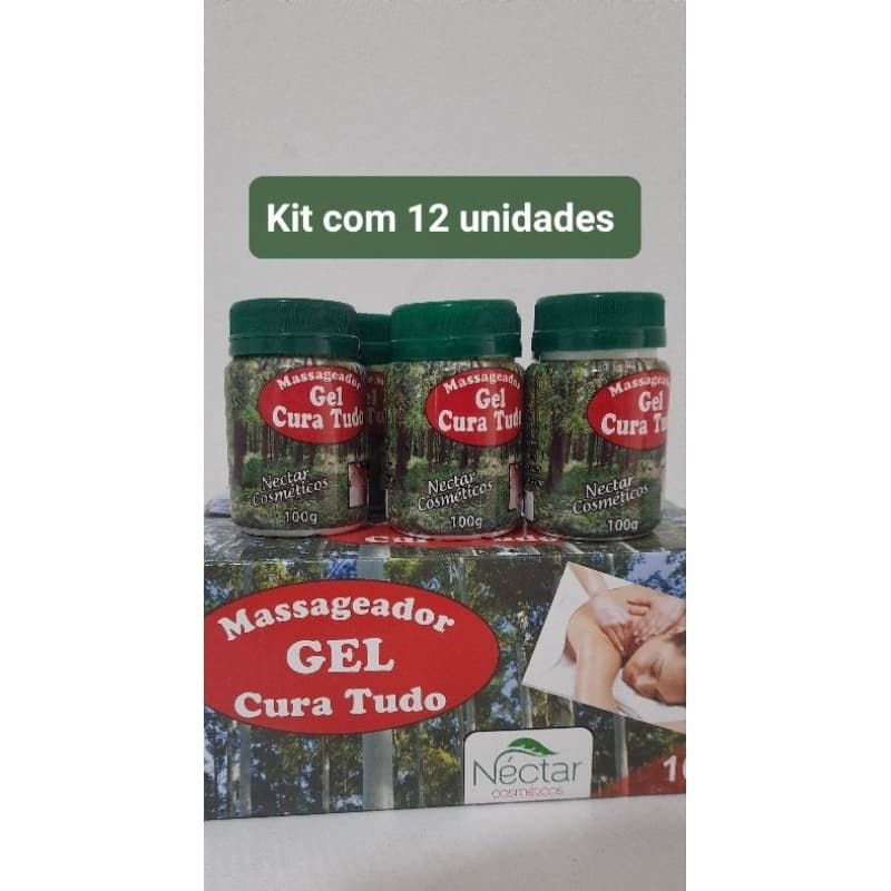 Kit com 12 unidades cura gel massagem Néctar ct 100gr - ORIGINAL