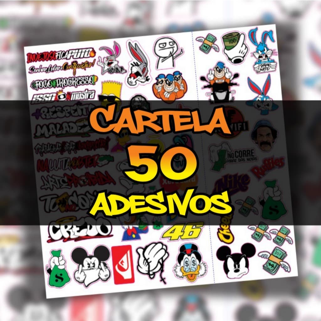 Adesivo Moto Kit 50 Unidades Super Cartela Adesivos Para Bike Moto Carro Grau