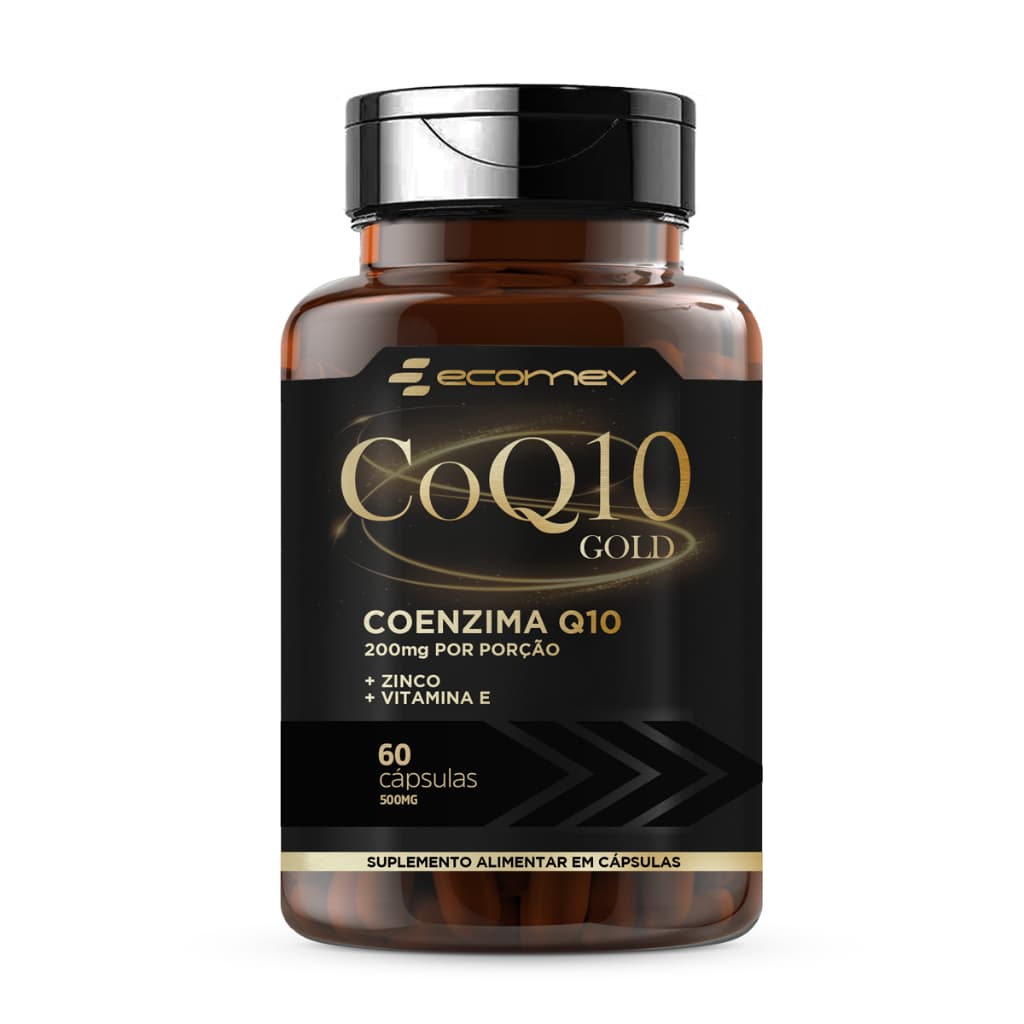 Coenzima Q10 500Mg de CoQ10 Pura + Vitamina E Zinco 60 Cáps - Ecomev