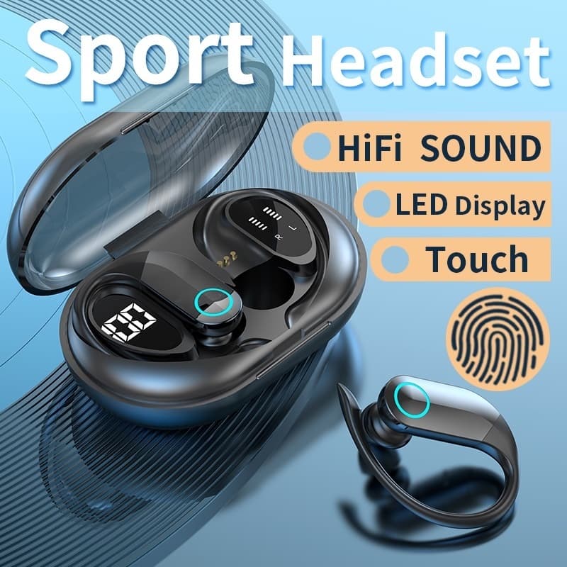 Fone de ouvido Sem Fio Bluetooth TWS Esportivo Design Pendurado Na Orelha Ergonômico K-G37PRO
