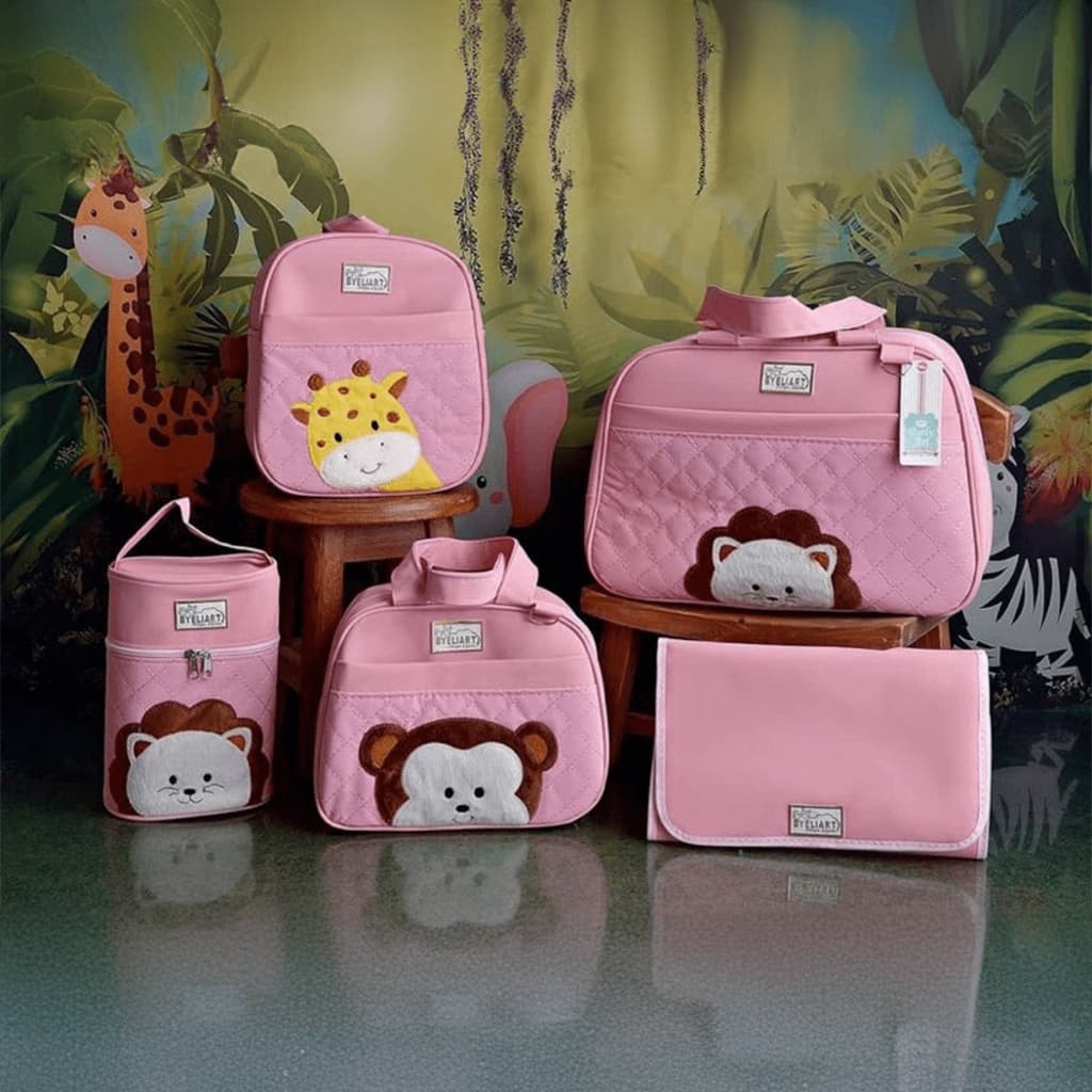 Kit Bolsas Maternidade Para Bebês e Recém Nascidos 5 Peças Reforçada Neném