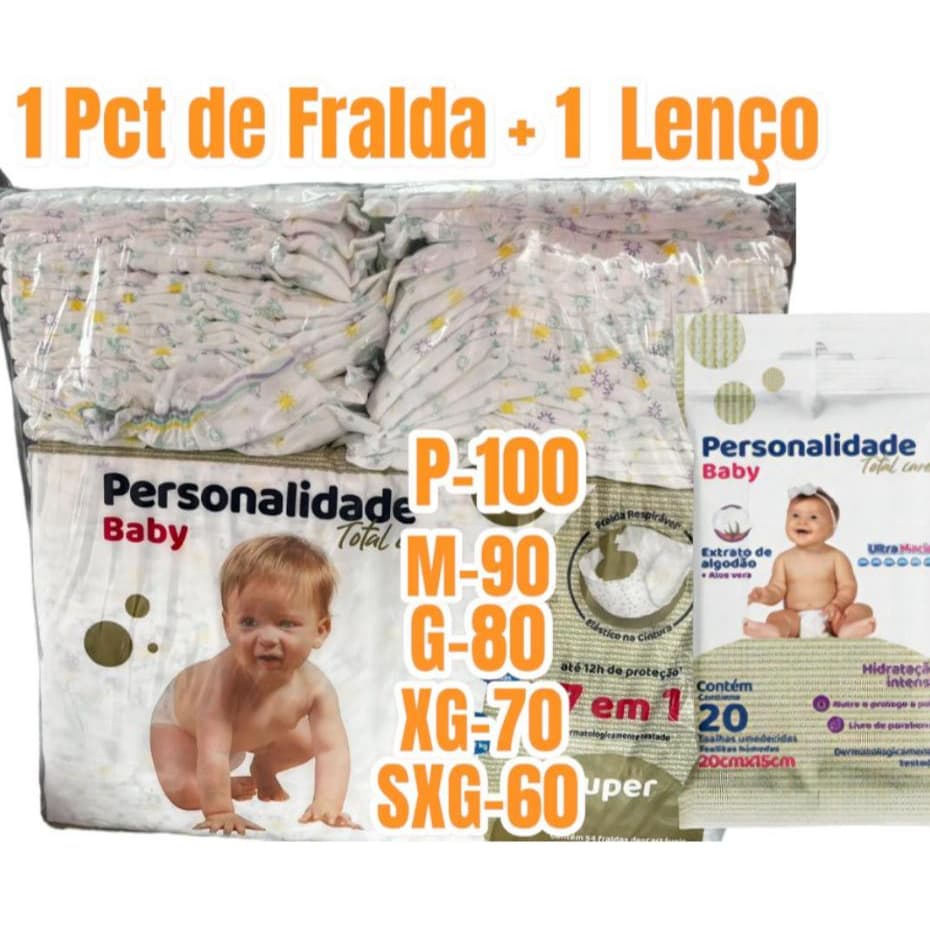 FRALDA PERSONALIDADE COM QUALIDADE DA MELHOR DO MERCADO NOTURNA MAIS 1 LENÇO