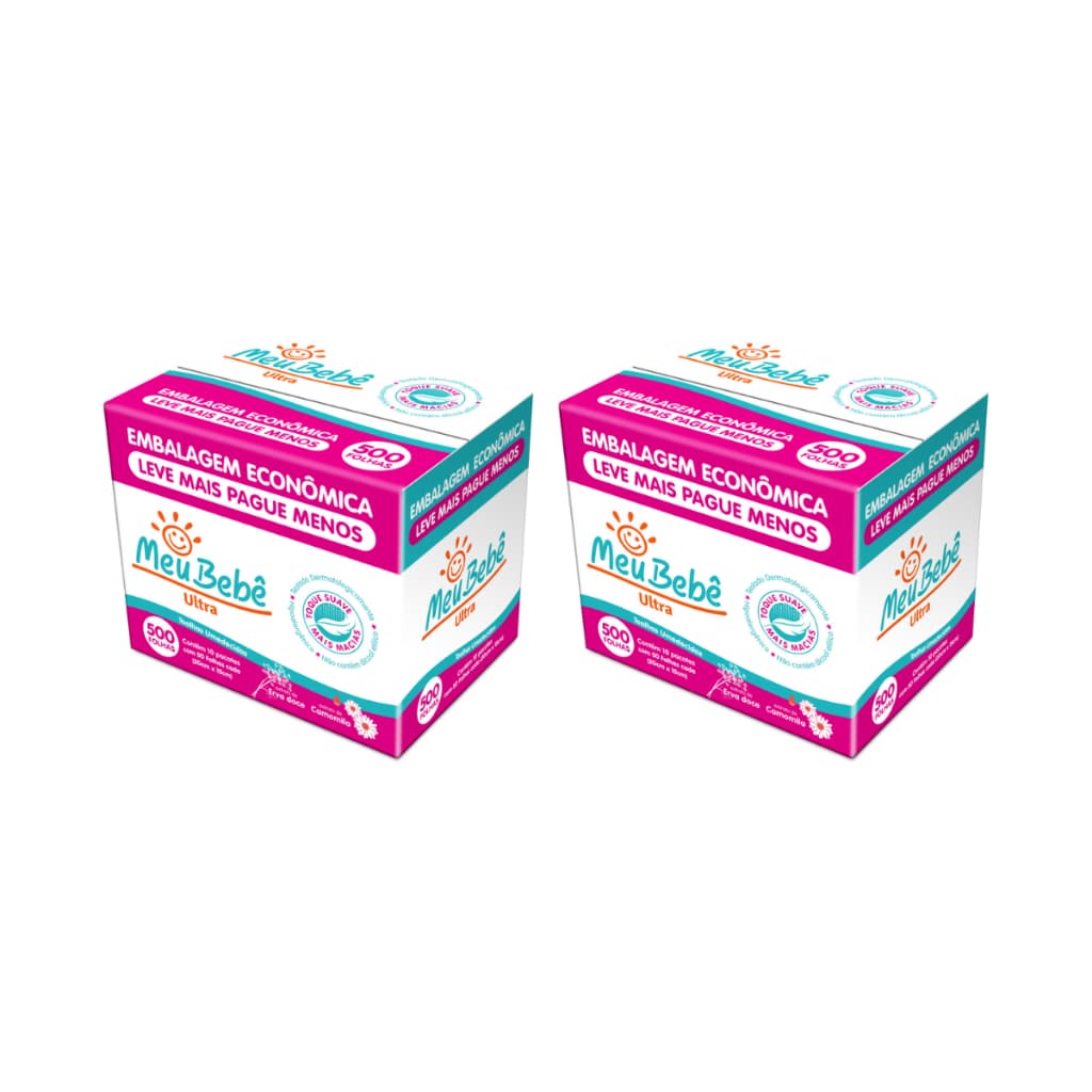 Toalha Umedecida Meu Bebê Ultra 1000 Folhas - 2 Packs