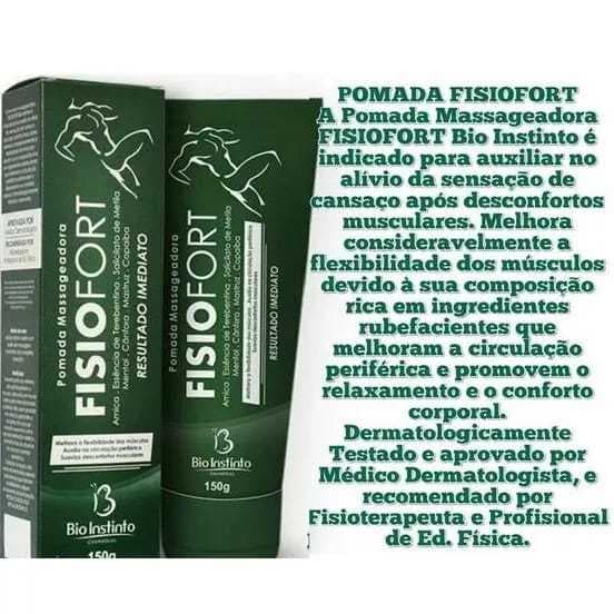 Kit 2 Pomadas Massageadora Fisiofort Verde - Bio Instinto - 150 grs - ORIGINAL