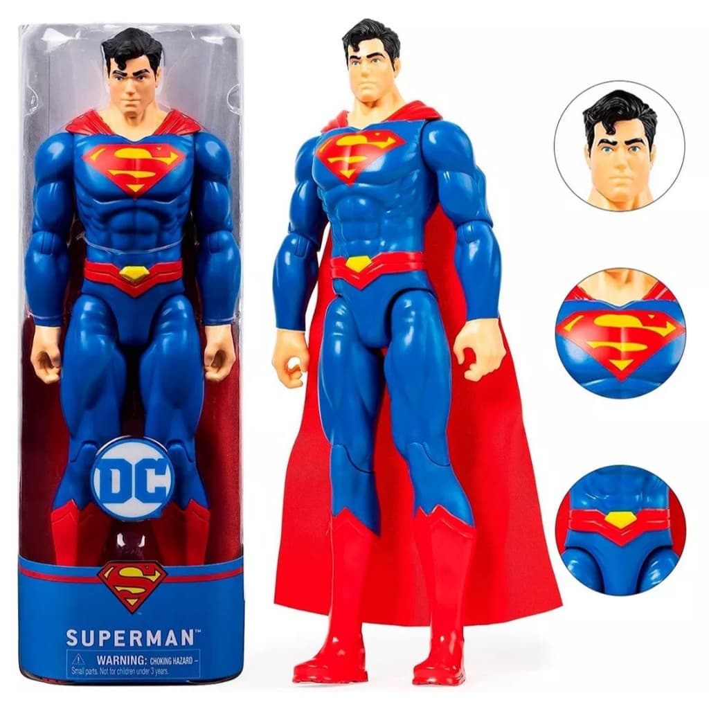 Boneco Figura Articulada Superman Super-Homem Clássico 30 Cm Liga Da Justiça