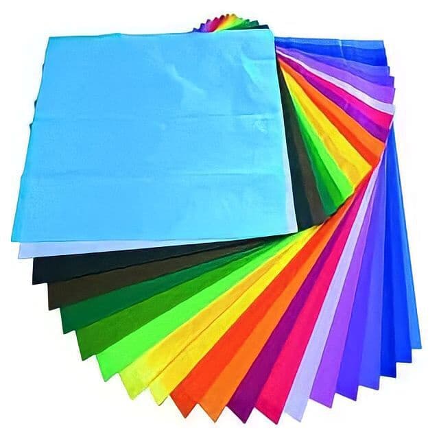 Papel de Seda 50x70 cm Pacote C/100 Unidades - Variadas Cores, embalagem roupa,doces rococó, pipas embrulho