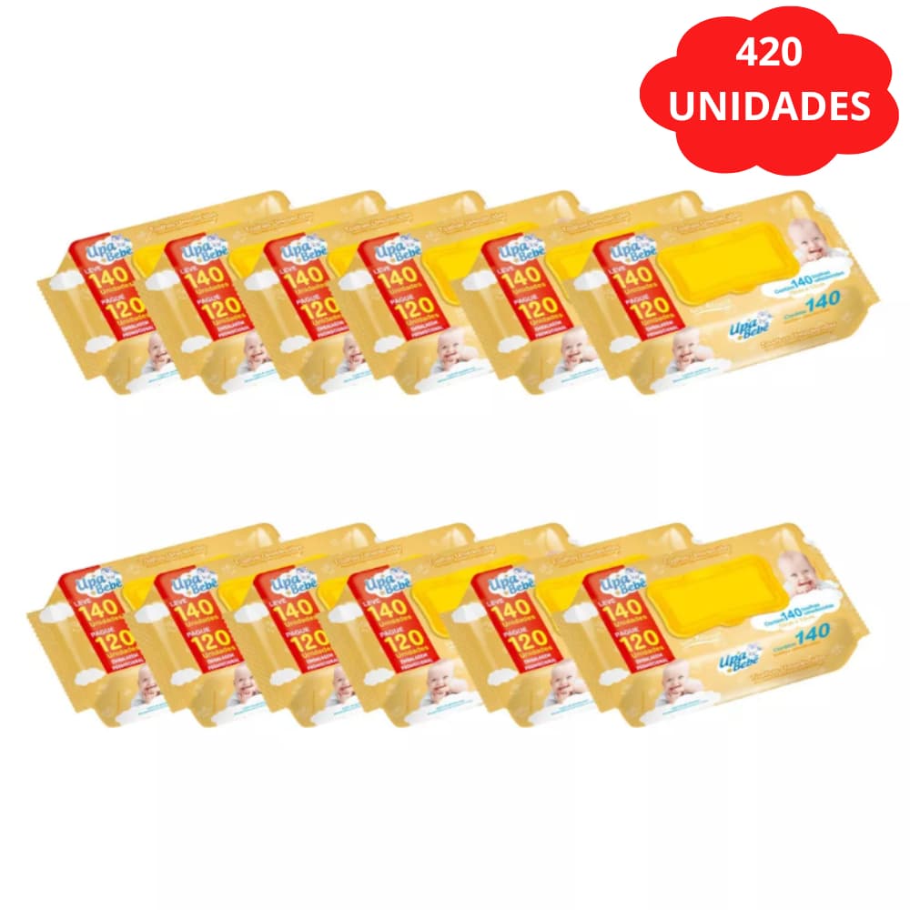 lenço umedecido bebê Upa Bebê Com 420 Unidades de Toalhinhas umedecido bebê
