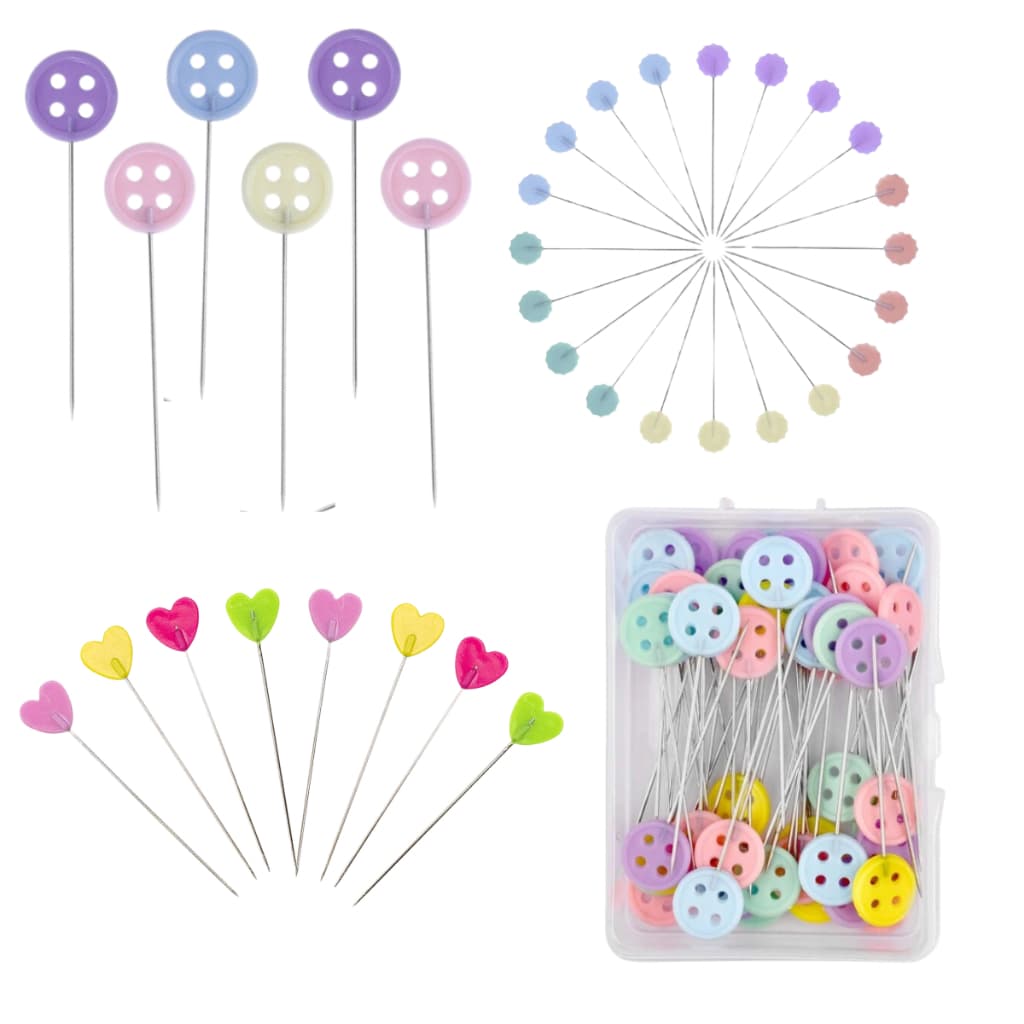 KIT 80 Alfinetes com case para costura patchwork tecidos Acompanha case - 80 unidades
